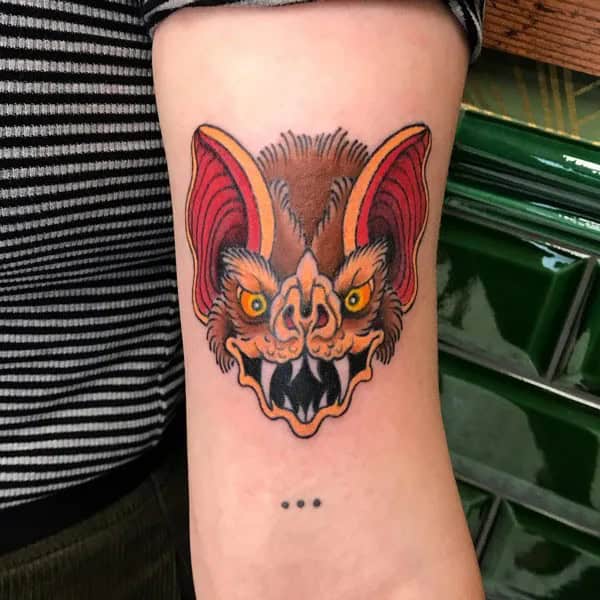 Bat Tattoo On Hand