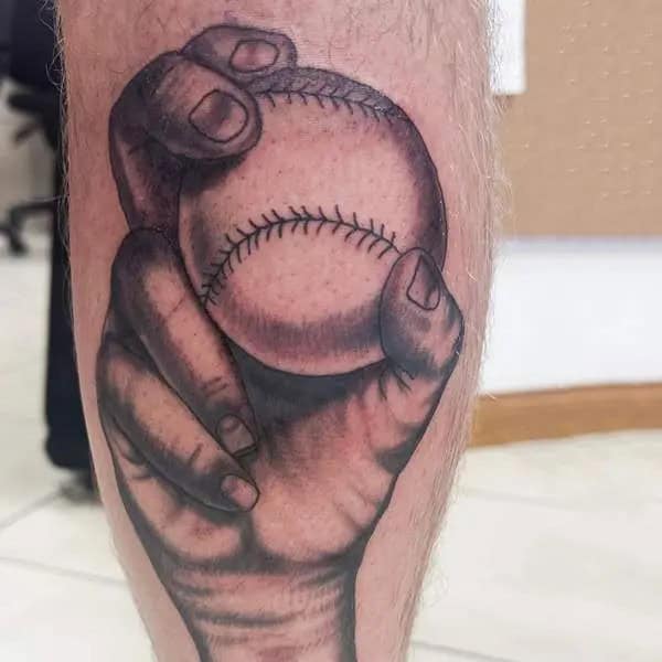 Calf Baseball Tattoo