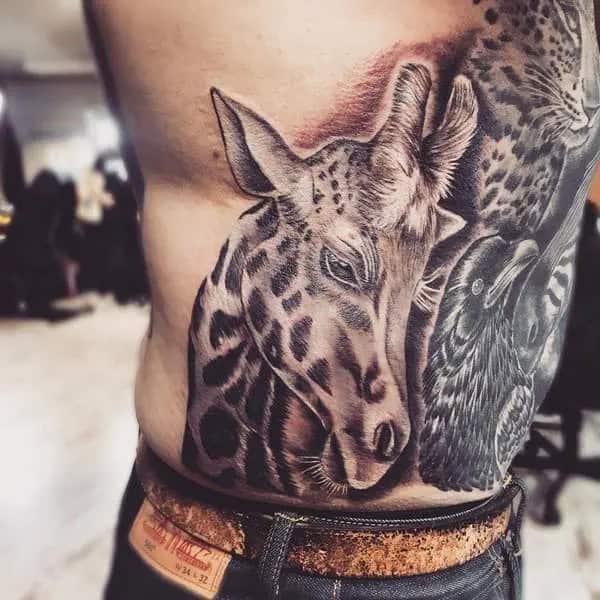 Realistic Giraffe Tattoo