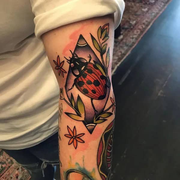 Geometric Ladybug Tattoo