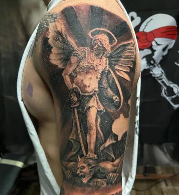 St Michael Arm Tattoo