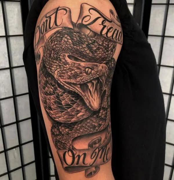 “Don’t Tread On Me” Back Tattoo