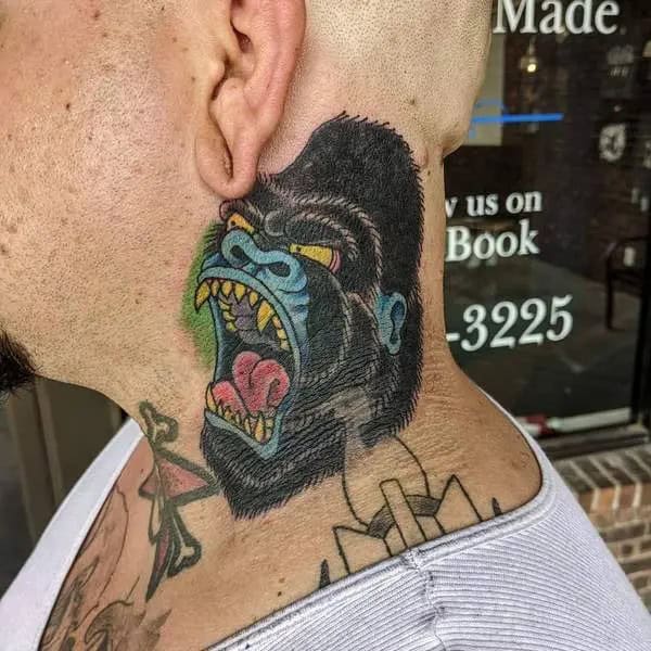 Gorilla Neck Tattoo