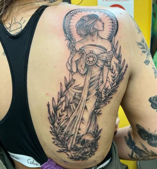 Aphrodite Shoulder Blade Tattoo