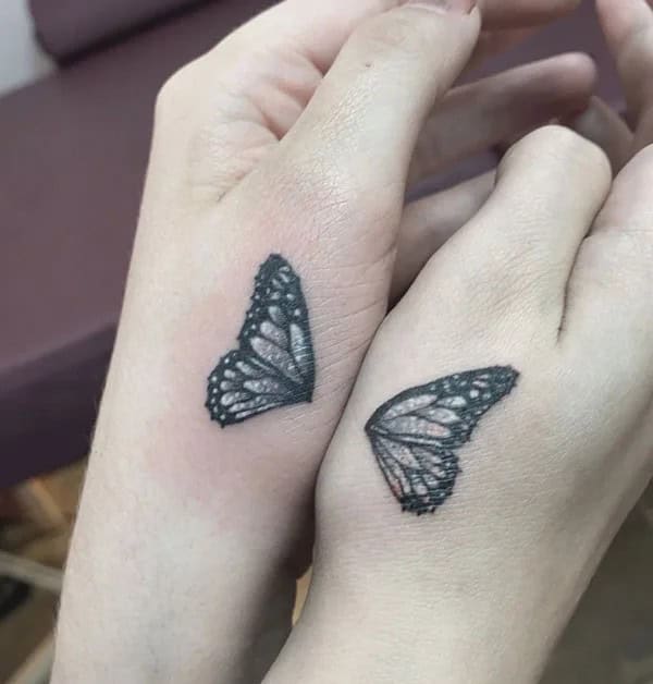 Butterfly Wing Hand Tattoo