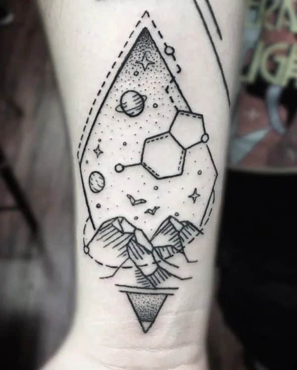 Geometric Mountain Tattoo