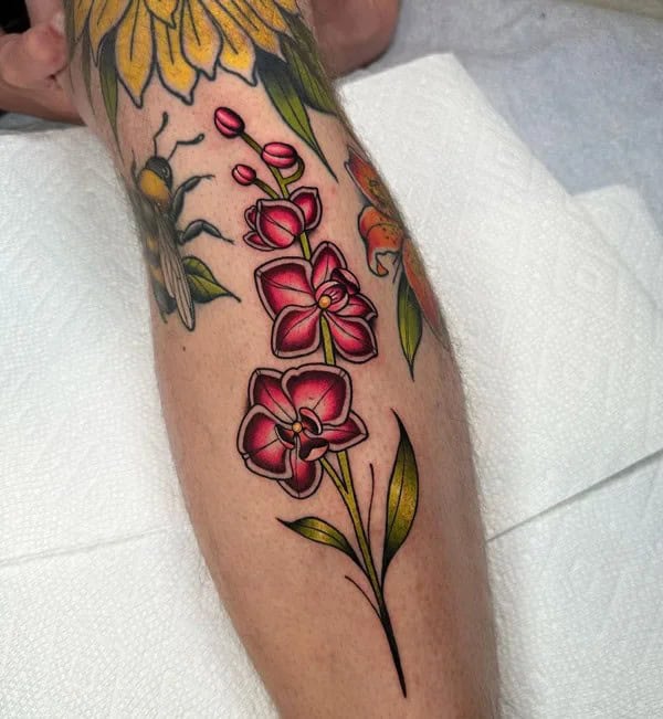 Traditional Orchid Tattoo