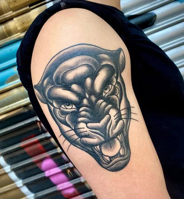 Black Panther Arm Tattoo