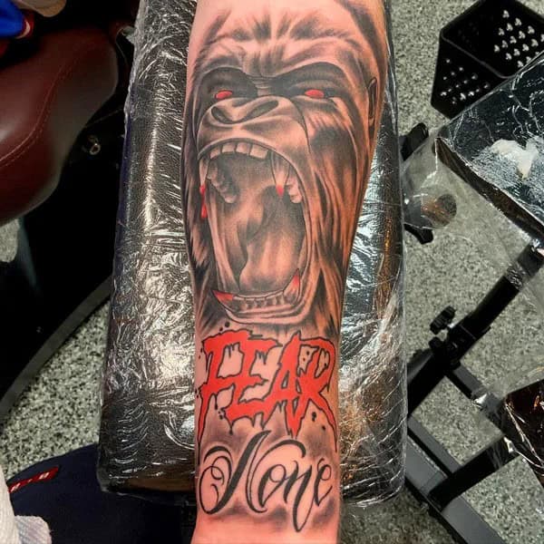 Fear None Gorilla Tattoo