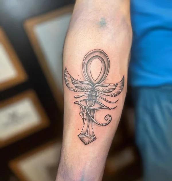 Ankh and Eye of Horus Tattoo