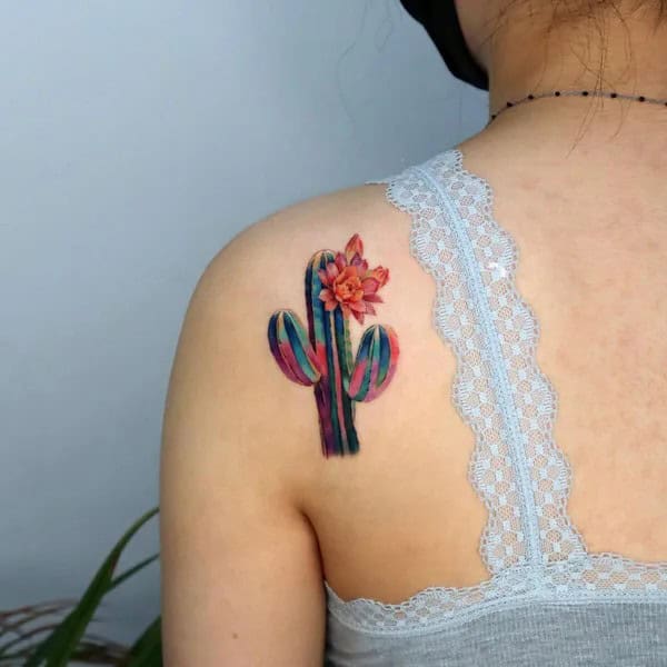 Cactus Flower Tattoo