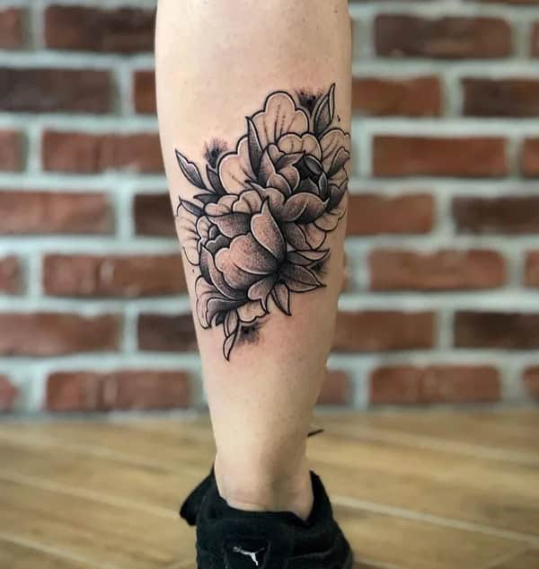 Black Peony Tattoo