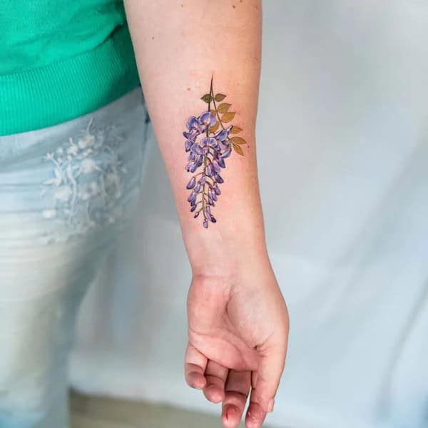 Wisteria Thigh Tattoo