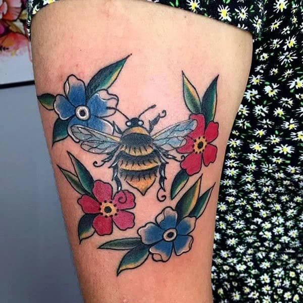 Traditional Bee Tattoo