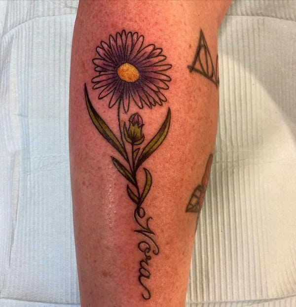 September Birth Flower Name Tattoo