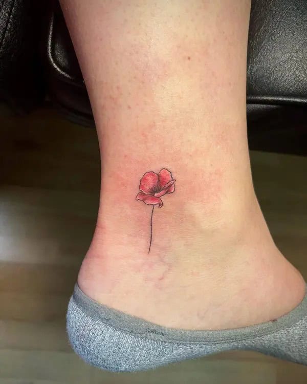 Small Poppy Flower Tattoo