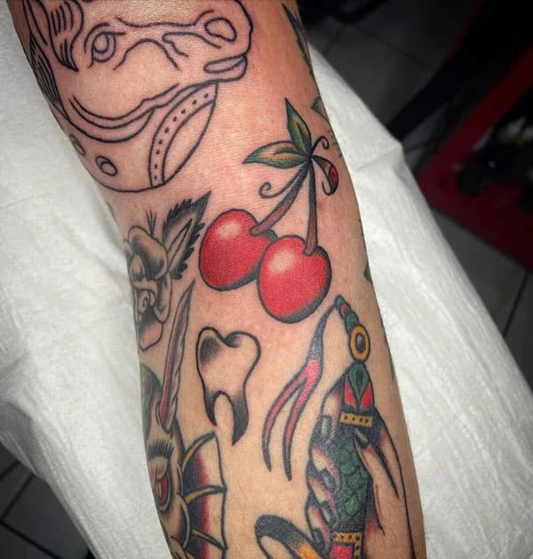 Traditional Cherry Tattoo