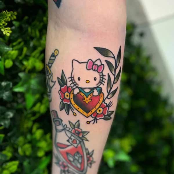 Ankle Hello Kitty Tattoo