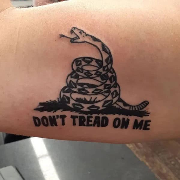 “Don’t Tread On Me” Back Tattoo