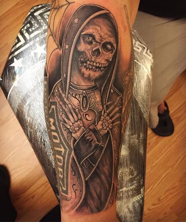 Virgin Mary Skeleton Tattoo