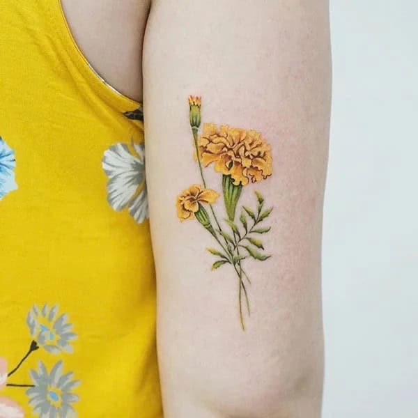 Marigold and Carnation Tattoo