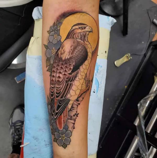 Feminine Hawk Tattoo