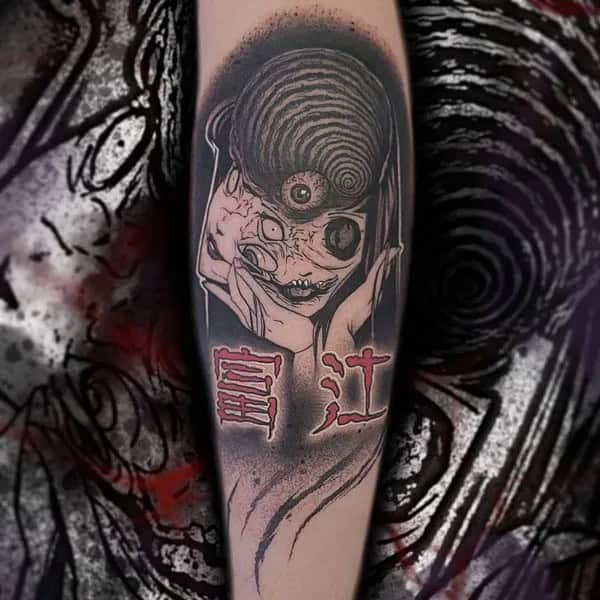 Geometric Junji Ito Tattoo