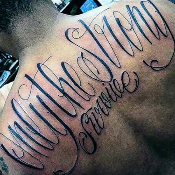 “Only The Strong Survive” Back Tattoo