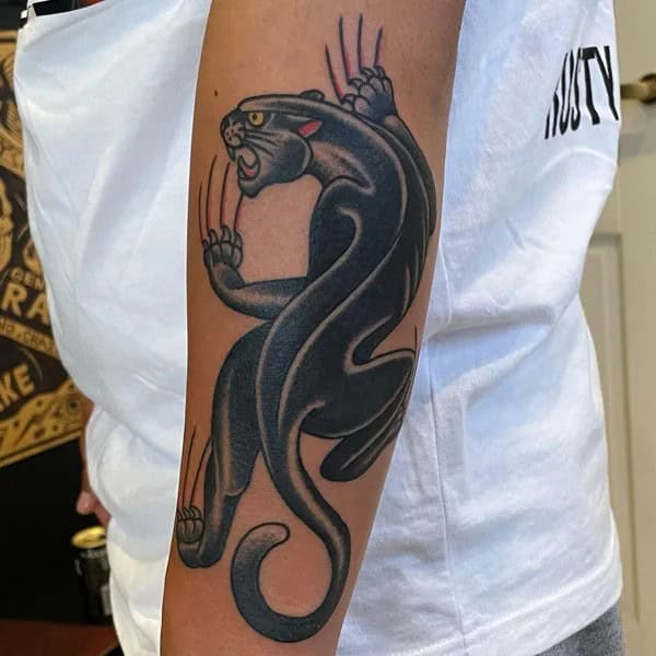 Black Panther Arm Tattoo