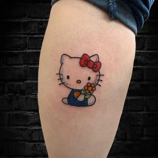 Ankle Hello Kitty Tattoo