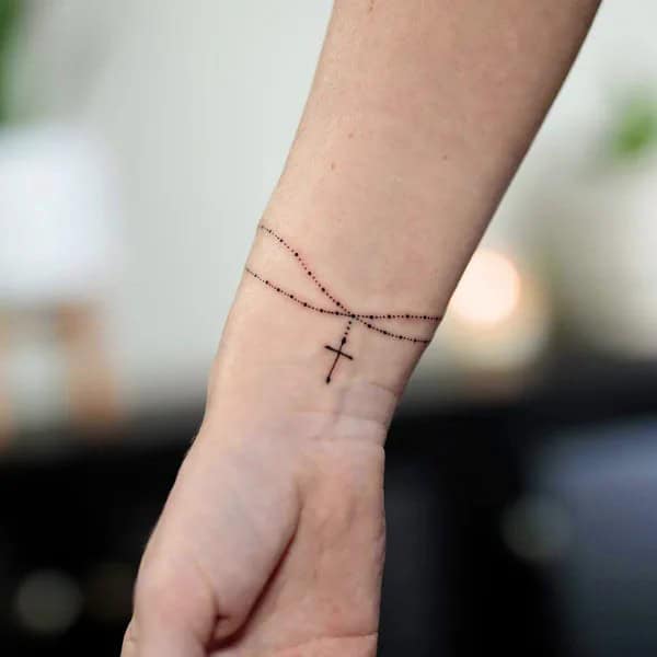 Bracelet Cross Tattoo on Wrist