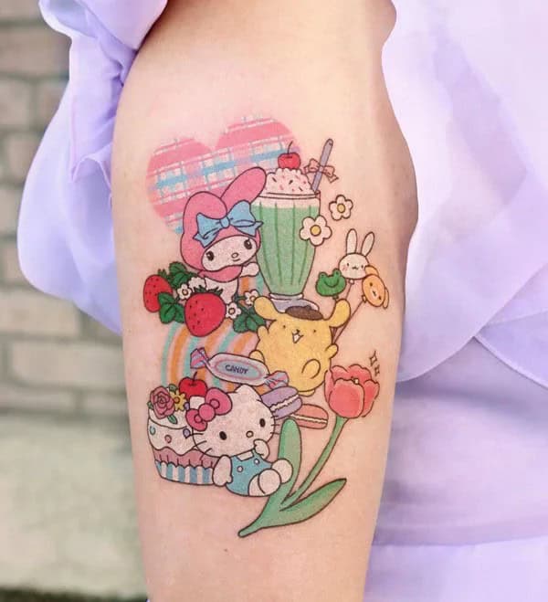 Ankle Hello Kitty Tattoo