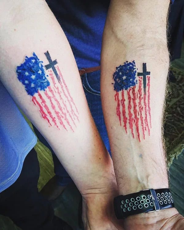 Father Son Patriotic Tattoo