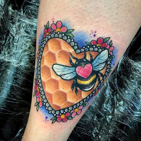 Bee Heart Tattoo