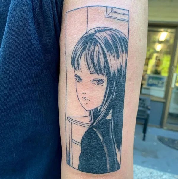 Geometric Junji Ito Tattoo