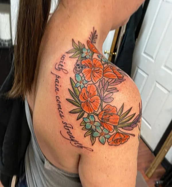 Wildflower Shoulder Tattoo