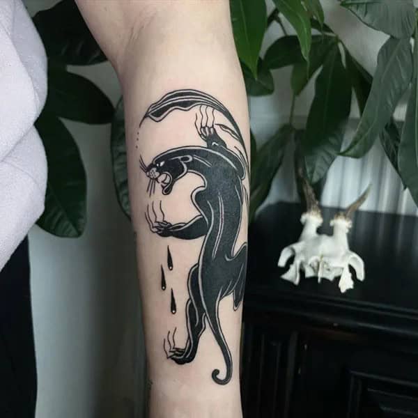 Black Panther Arm Tattoo