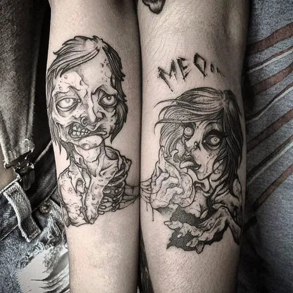 Zombie Couple Tattoo