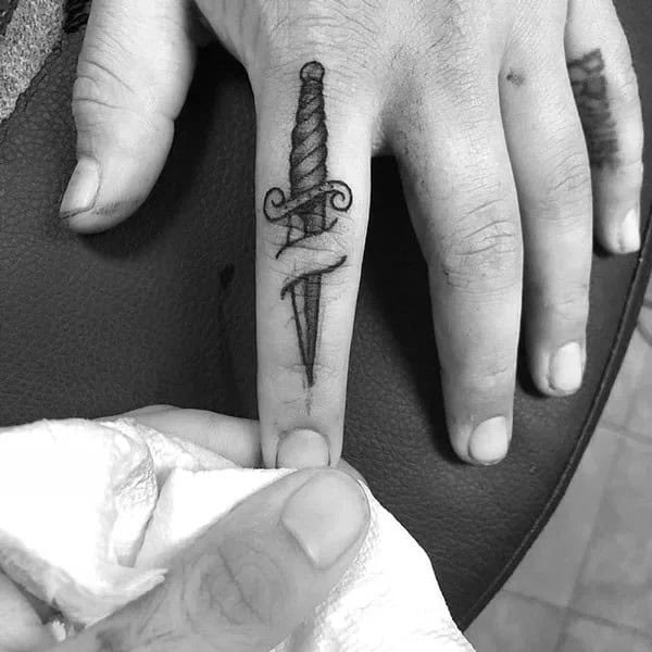 Sword Finger Tattoo