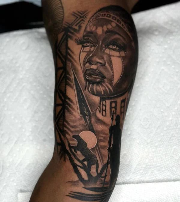 African Warrior Tattoo