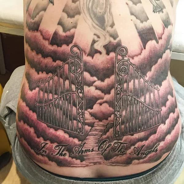 Gates of Heaven Back Tattoo