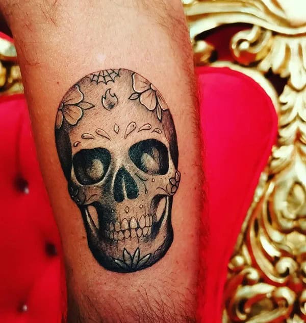 Realistic Sugar Skull Tattoo