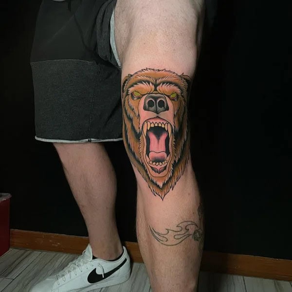 Bear Knee Tattoo