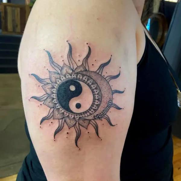 Sun and Moon Yin Yang Tattoo