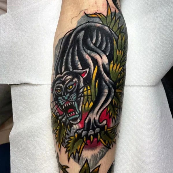 Black Panther Arm Tattoo