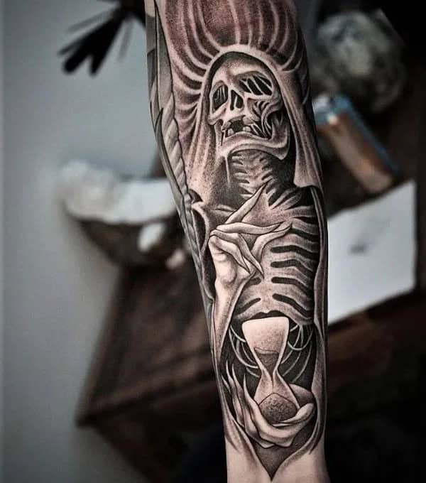 Grim Reaper Hourglass Tattoo