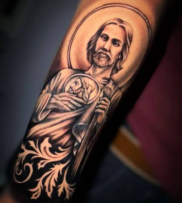 San Judas Flag Tattoo