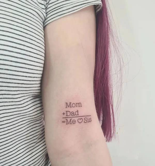 Mom and Dad Flower Tattoo