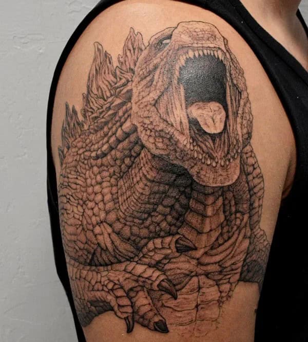 Godzilla vs Ghidorah tattoo