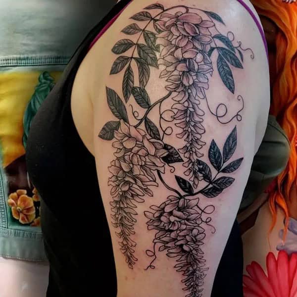 Wisteria Thigh Tattoo